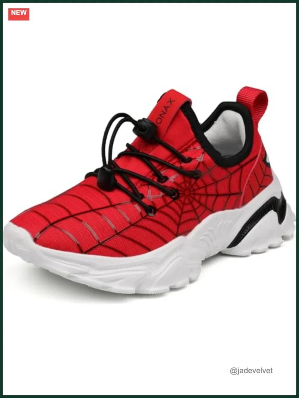 Boys Breathable Mesh Slip On Sneakers with Spider Web Design for School